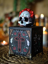Cargar imagen en el visor de la galería, Caja Calavera Mexicana Catrina Negra