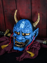 Cargar imagen en el visor de la galería, Máscara Hannya Tradicional Azul