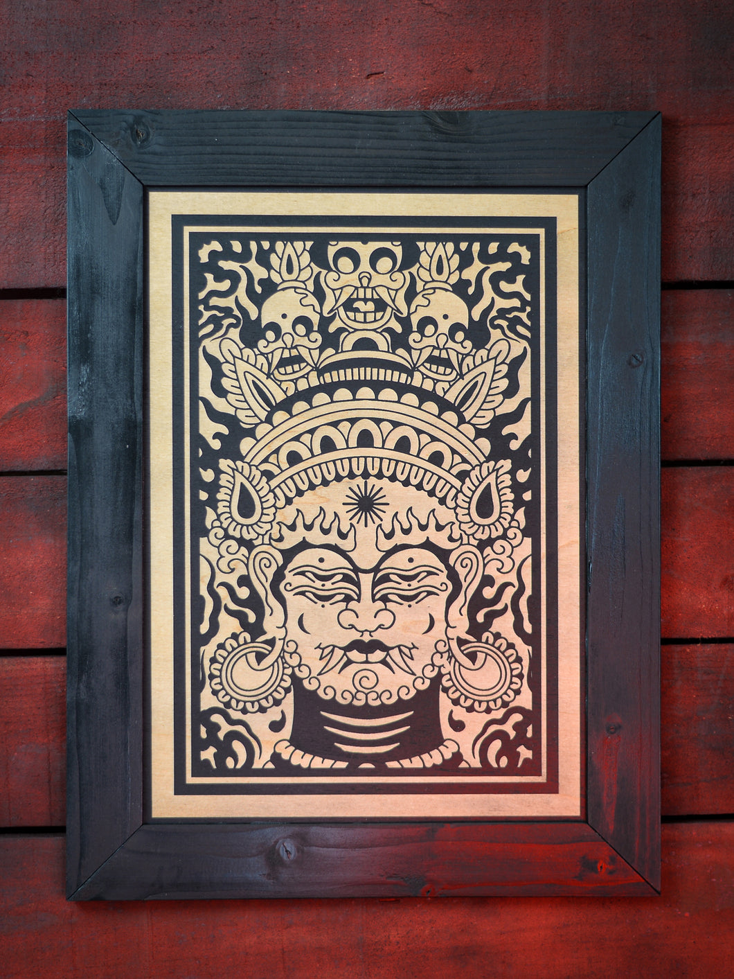 Cuadro Mahakala en madera