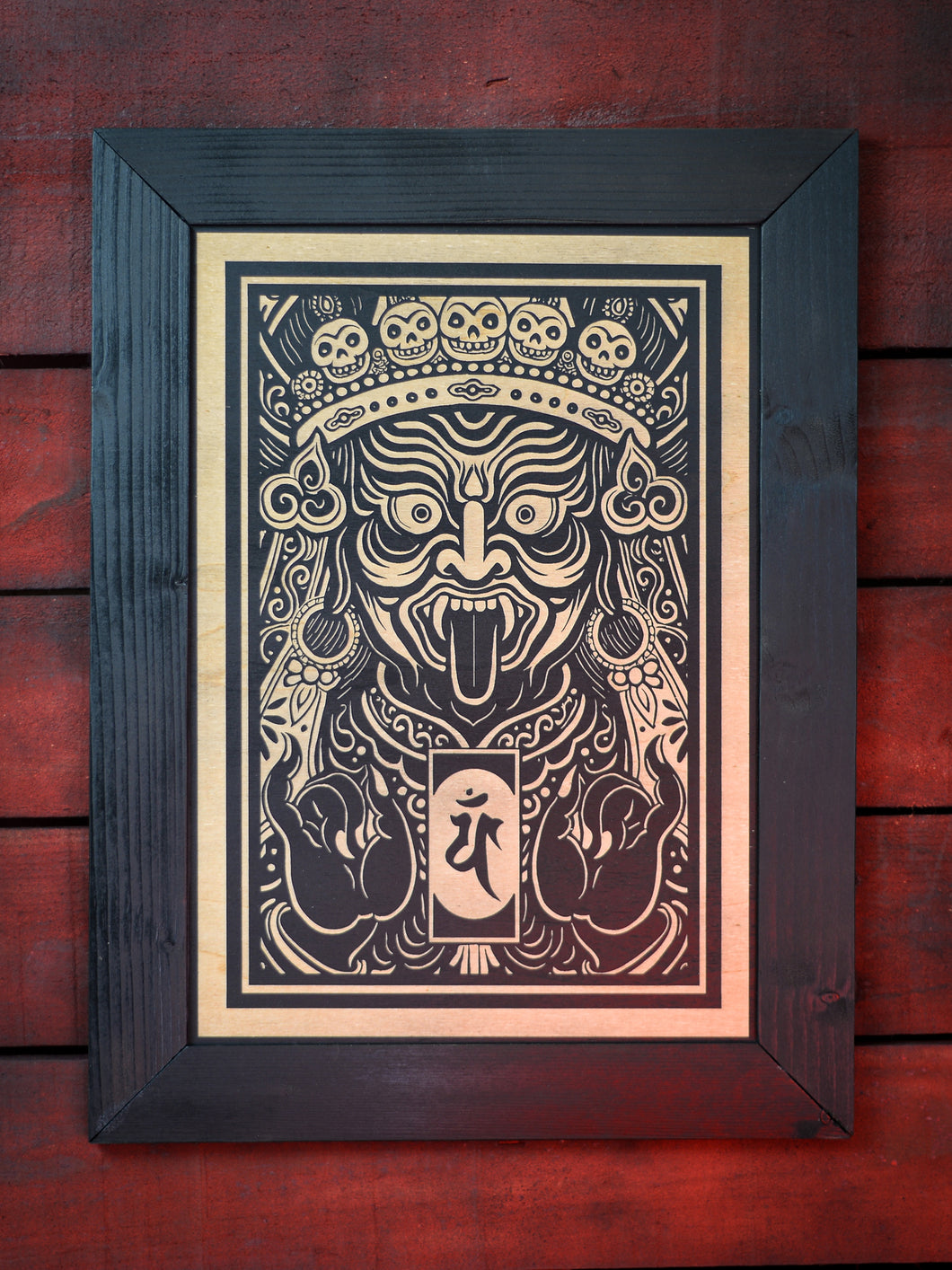 Cuadro Mahakala Anahata en madera